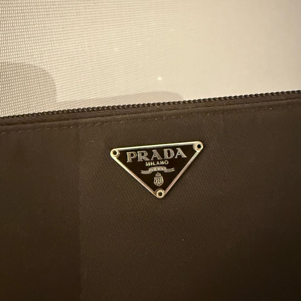 Prada Black Nylon Long Zippie Wallet with Triangle Logo Authentic - Picture 3 of 9